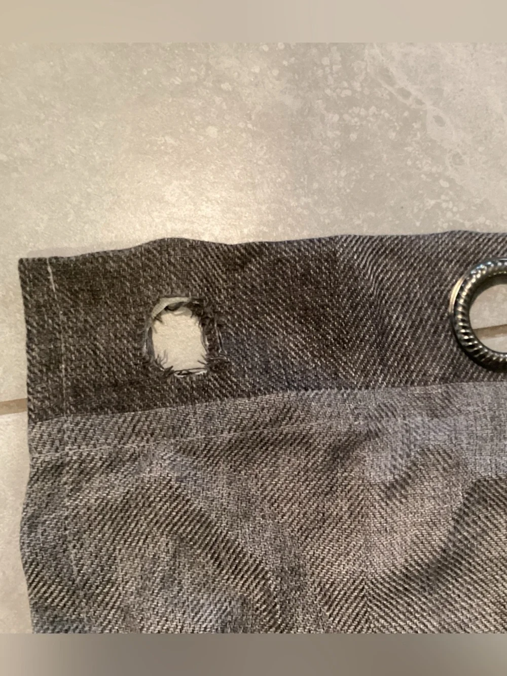 Romantex Gray Plaid Grommet Curtain Panel set of 2